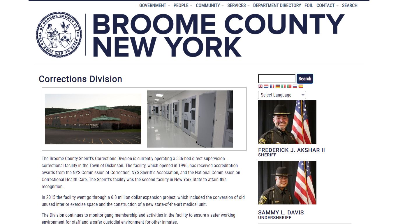 Corrections Division | Broome County