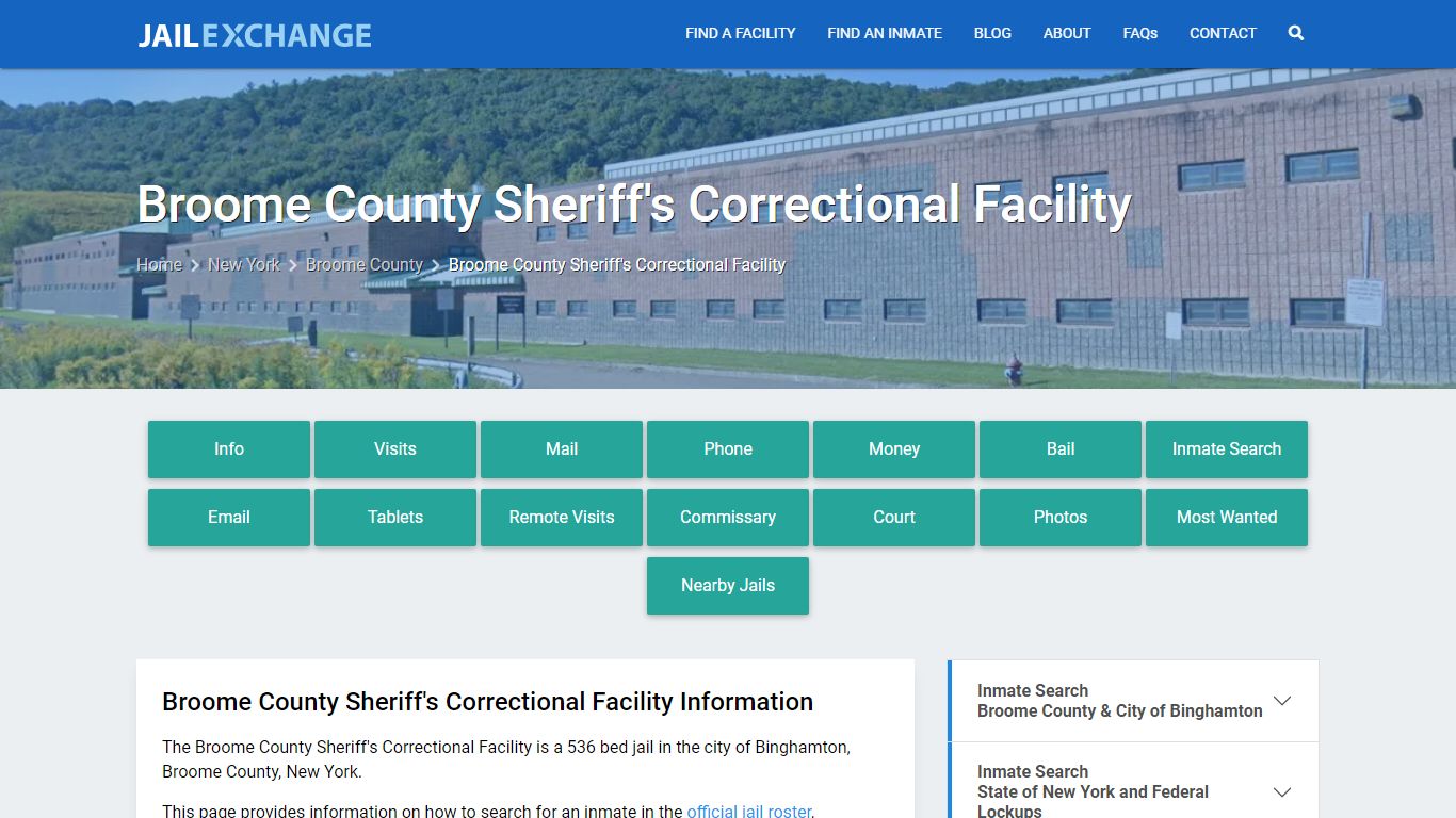 Broome County Sheriff's Correctional Facility, NY Inmate Search ...